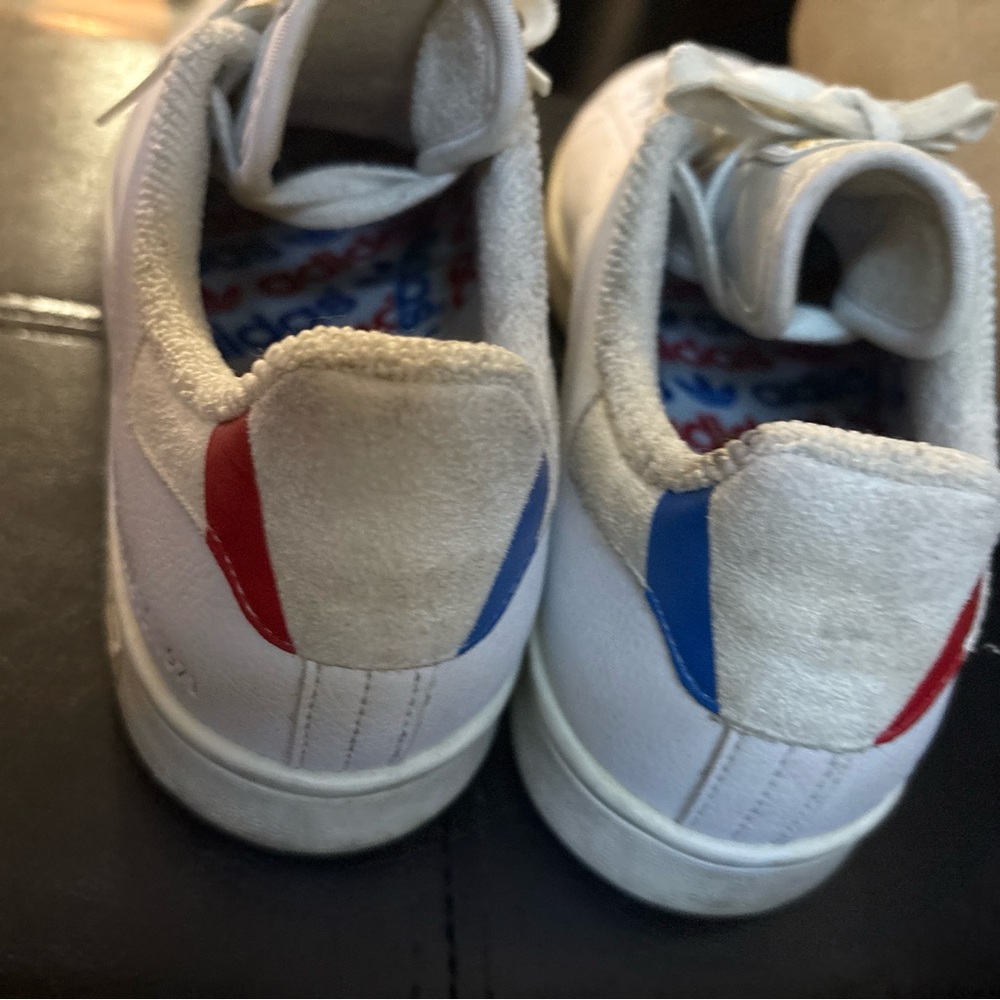 Adidas Stan Smith Scarlet White Red & Blue Sneakers SZ 7.5 - Picture 9 of 11